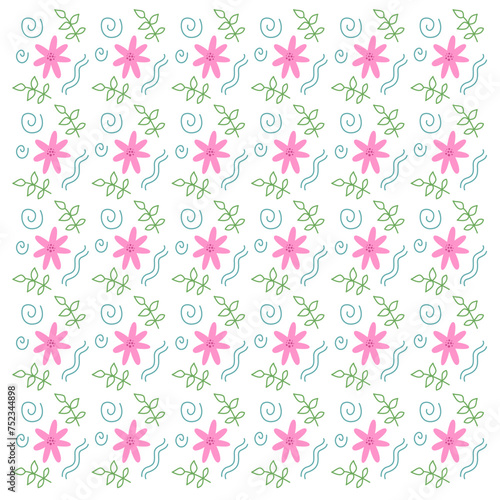 Spring Summer Natural Flowers Pattern Texture Background Vector