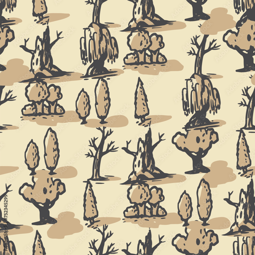 Seamless pattern. Trees top view. Park view from above. Seamless pattern. Trees top view. Park view from above.