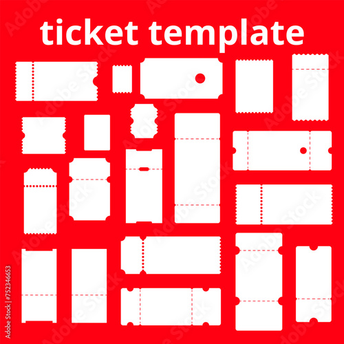 Music Festival Ticket. Blank tickets. concert theater or airplane empty paper tickets, movie admit one coupons. lottery isolated 3d s, and discover more ticket template