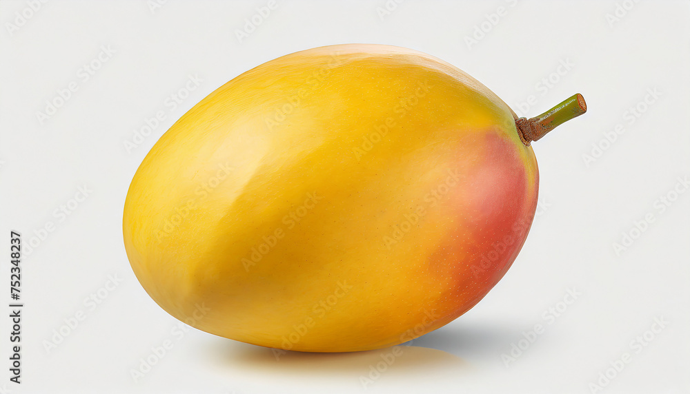 Juicy ripe mango. Fresh and tasty tropical fruit. Isolated on white