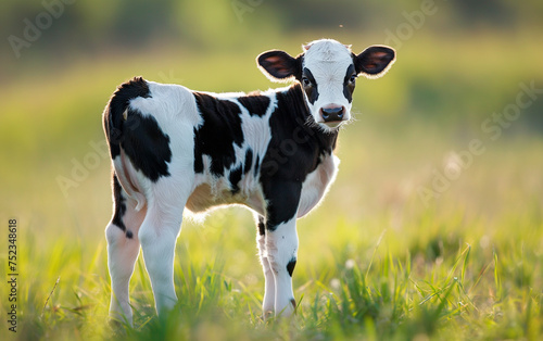 Wallpaper Mural Cow in the meadow. Generative AI Torontodigital.ca