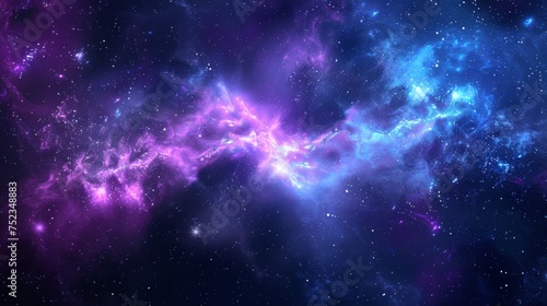 Deep space blue and cosmic purple, starry night sky theme, celestial abstract pattern, galactic light burst, mysterious outer space, ethereal nebula blend, astral texture, enigmatic backdrop