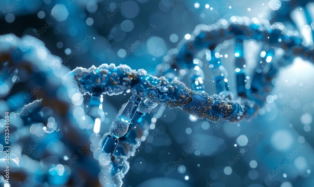 An artistically rendered image of a DNA double helix glowing in a dark blue environment, symbolizing biotechnology and genetic research. An artistically rendered image of a DNA double helix glowing in a dark blue environment, symbolizing biotechnology and genetic research.