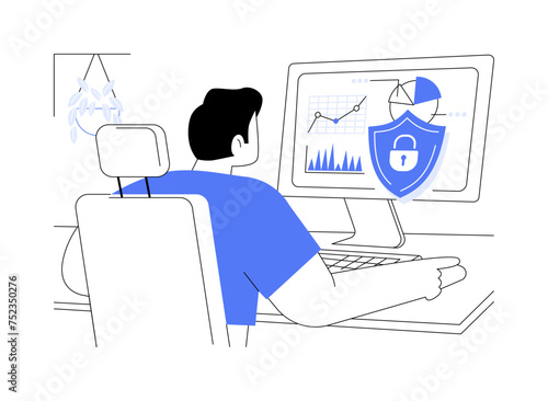 Security engineer isolated cartoon vector illustrations.