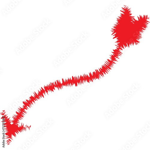 Scribble Style Step Down Arrow Design