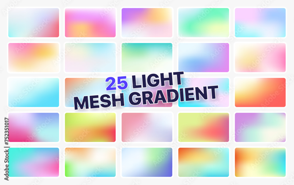 Fototapeta premium Mesh gradients collection, modern color combinations.