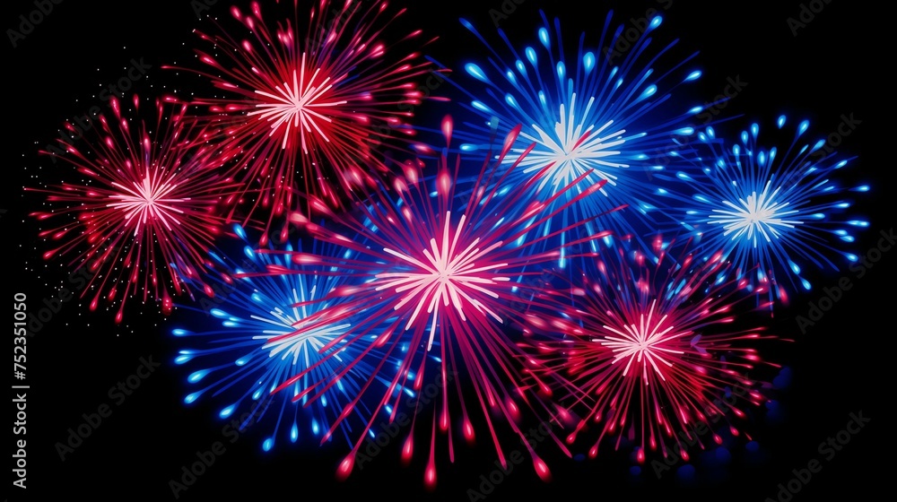 Fototapeta premium Spectacular Fireworks Illuminating the Night - Independence Day Spectacle