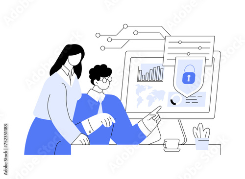 Information security consultant isolated cartoon vector illustrations.