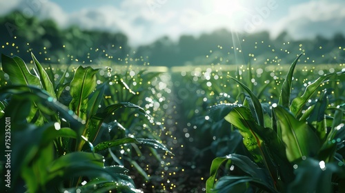 Fototapeta Naklejka Na Ścianę i Meble -  Virtual Visions Exploring the Potential of Holograms in Smart Agriculture