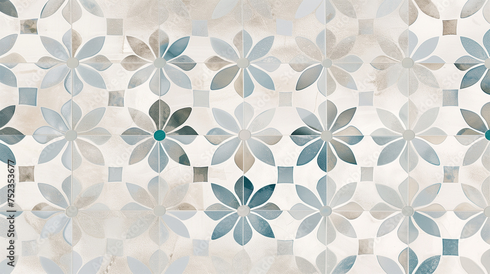 Elegant Floral Mosaic Tile