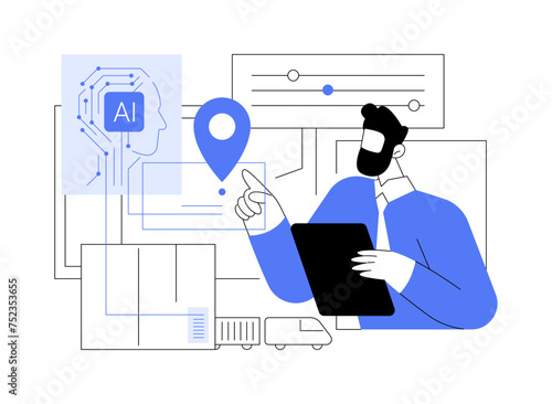 Predictive Maintenance Solutions with AI abstract concept vector illustration.