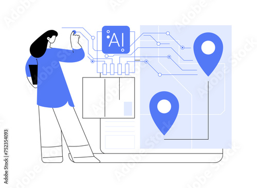 Real-Time Supply Chain Visibility with AI abstract concept vector illustration.