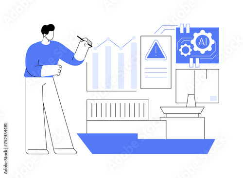 Disruption Forecasting with AI abstract concept vector illustration.