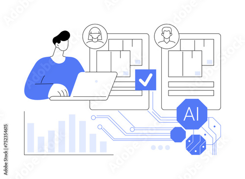 AI-Analyzed Supplier Performance abstract concept vector illustration.