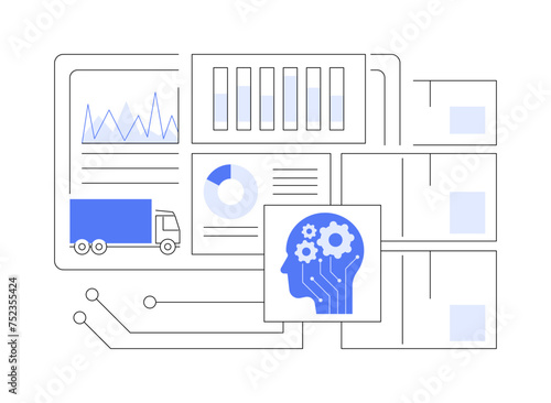 Predictive Inventory Analytics with AI abstract concept vector illustration.