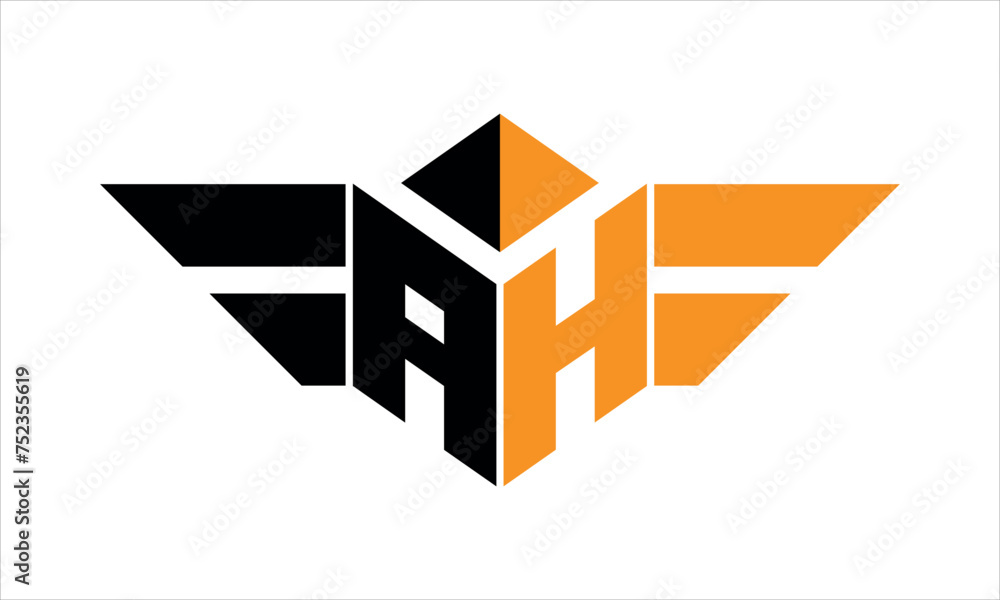 AH initial letter falcon icon gaming logo design vector template. batman logo, sports logo, monogram, polygon, war game, symbol, playing logo, abstract, fighting, typography, icon, minimal, wings logo AH initial letter falcon icon gaming logo design vector template. batman logo, sports logo, monogram, polygon, war game, symbol, playing logo, abstract, fighting, typography, icon, minimal, wings logo