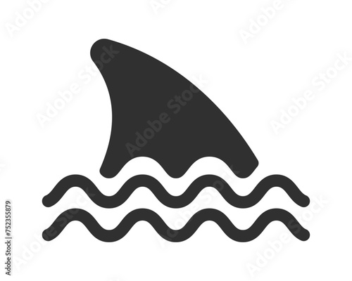 Shark fin black icon vector illustration