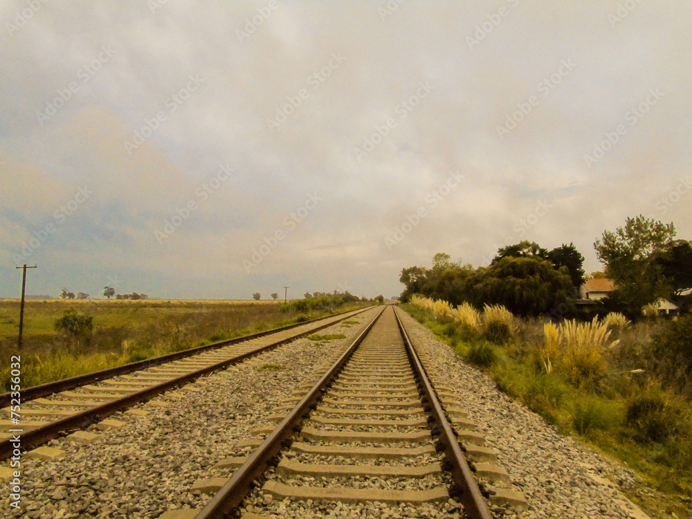 Fototapeta premium railway in the field