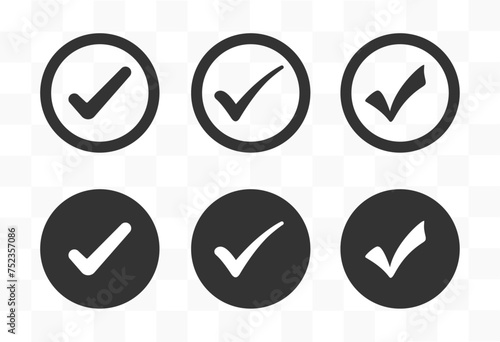 Checkmark icon set.