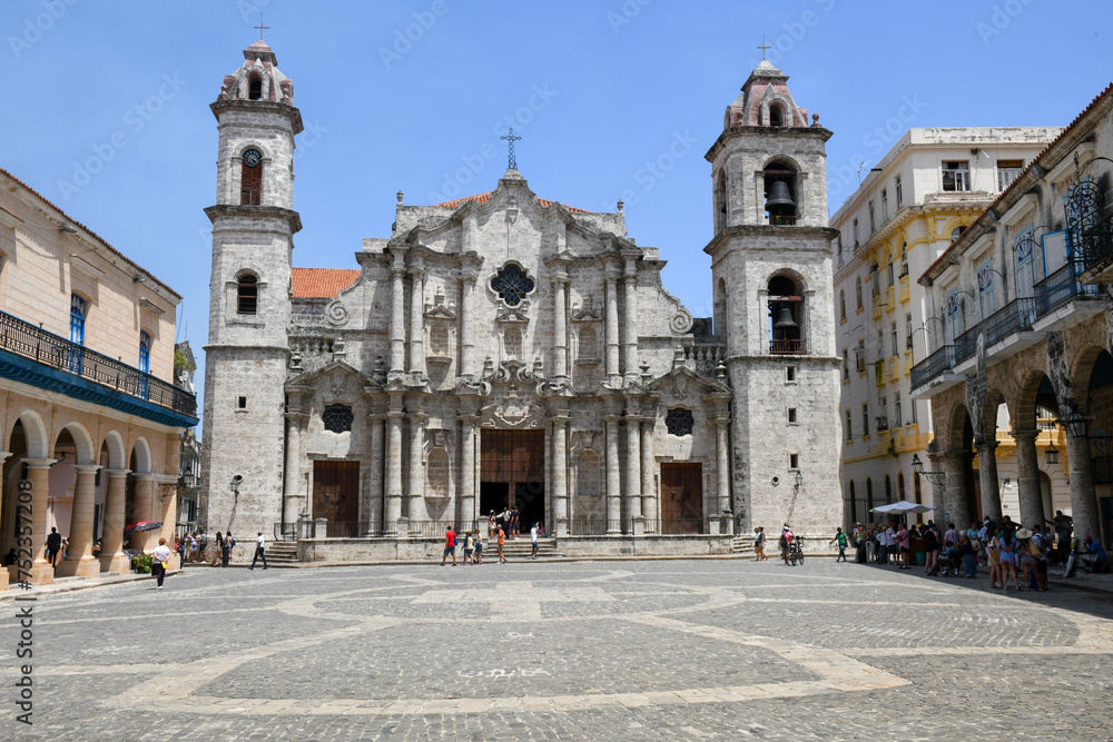 View at the cathedral of Havana on Cuba