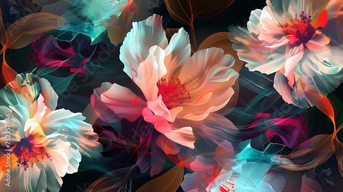 Background Abstract floral elements  big flowers