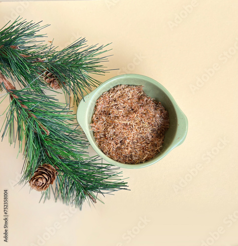 Dry pine tree buds tea  photo