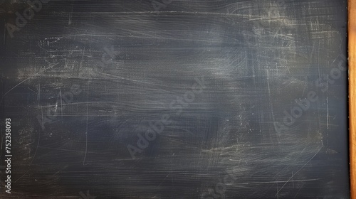 Black slate board wall with chalk stains with empty copy space for text