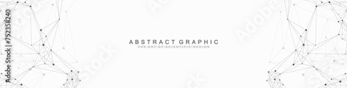 Global network connection banner design template. Header social network communication in the global business concept. Big data visualization. Internet technology