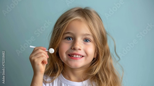 Yount child with toothbrush...