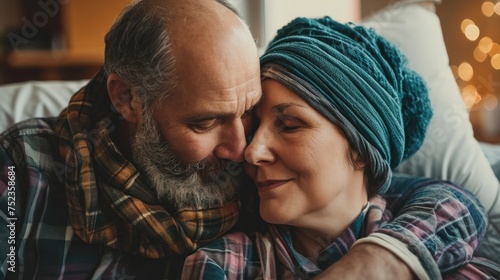 Cancer patient with Supportive husband after treatment © thesweetsheep