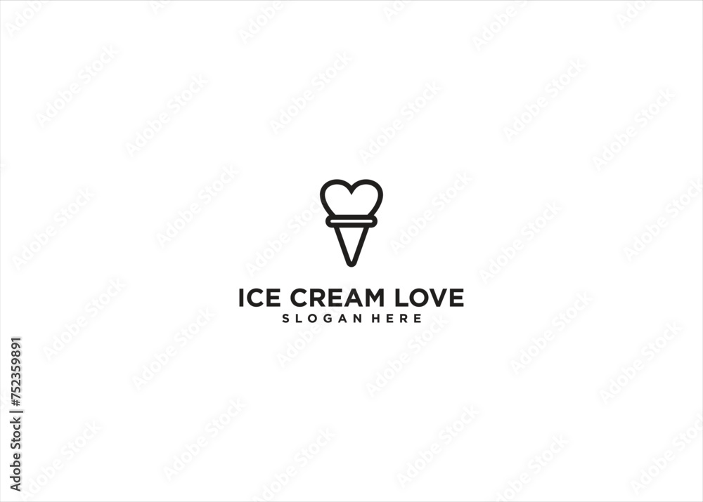 Ice Cream Love Logo Template Ice Cream Love Logo Template
