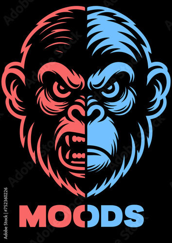 Wallpaper Mural Half Slice Monkey Head Illustration Torontodigital.ca