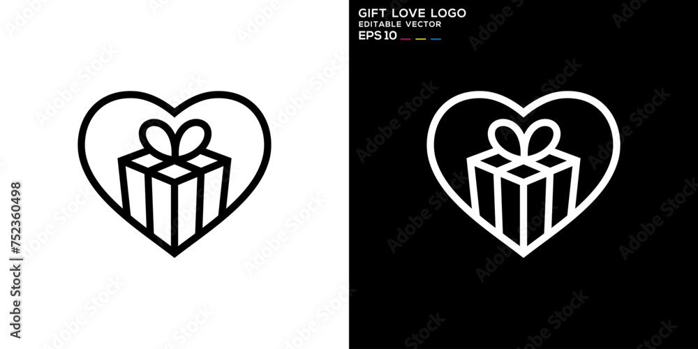 Vector template of gift love logo, affection, romantic, special, valentine, EPS 10 Vector template of gift love logo, affection, romantic, special, valentine, EPS 10