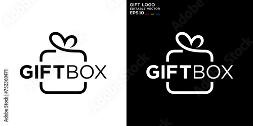 Vector template of gift logo, affection, birthday, romantic, special, valentine, EPS 10 photo