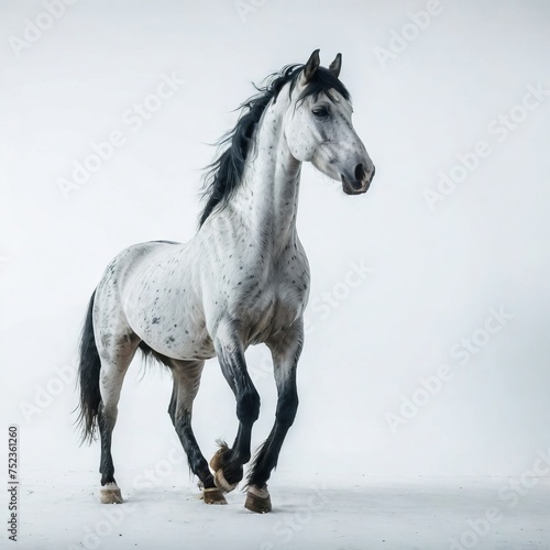 white horse on a white background 