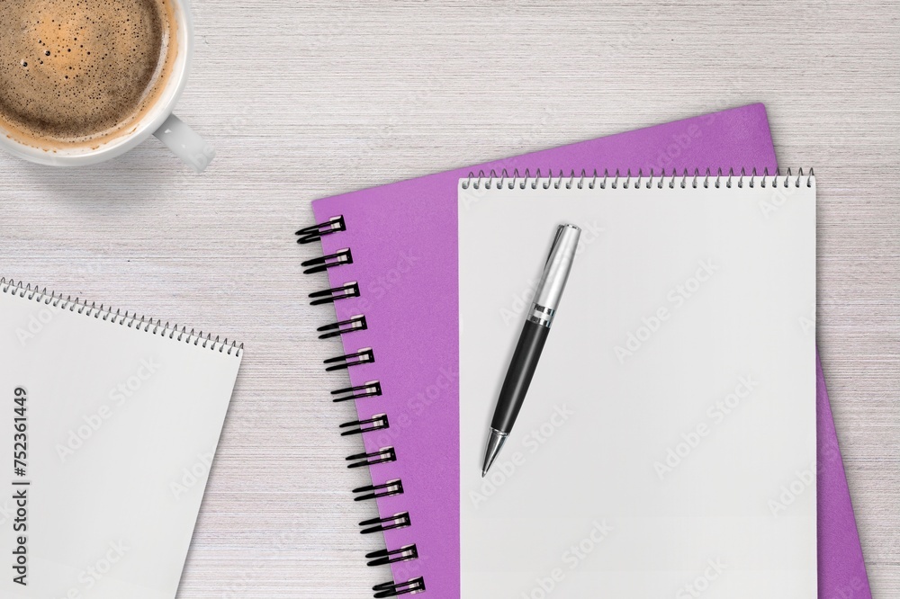 blank notebook with white paper on a background blank notebook with white paper on a background