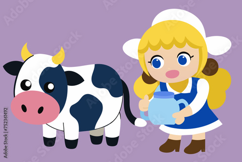 Vector art: thrush and her faithful friend