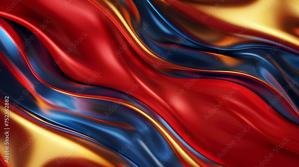Abstract Luxury red and blue satin fabric background.