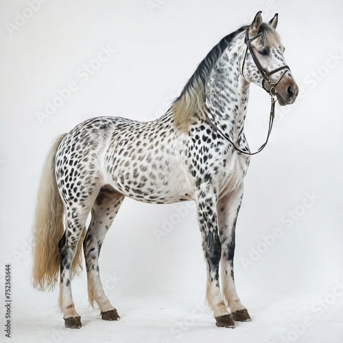 portrait of horse with brown spots 
