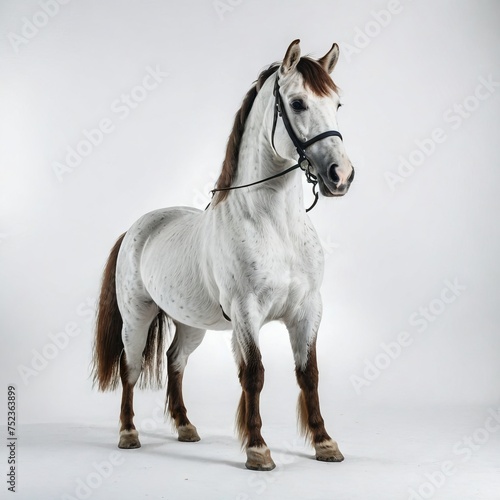 white horse on a white background © Садыг Сеид-заде