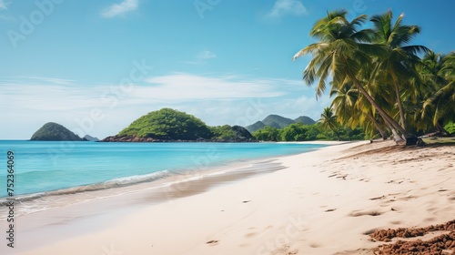 Tropical Paradise: Sandy Beach with Remote Island, Canon RF 50mm f/1.2L USM Capture