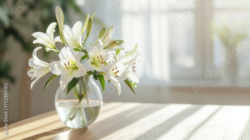 Serene Easter Lilies Bouquet in Bright Living Room