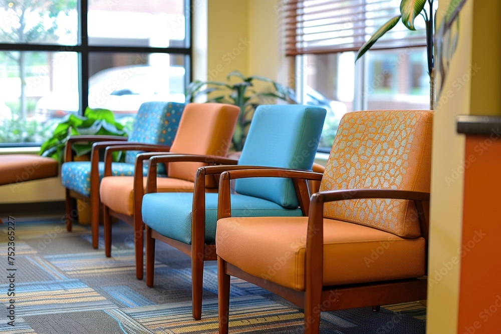Fototapeta premium a calming waiting area in a healthcare facility designed to provide comfort and tranquility
