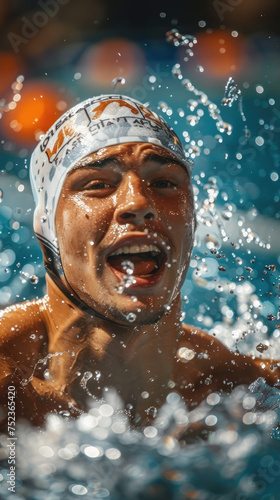 Sports photo of an olympic swimmer in a swimming pool © expressiovisual