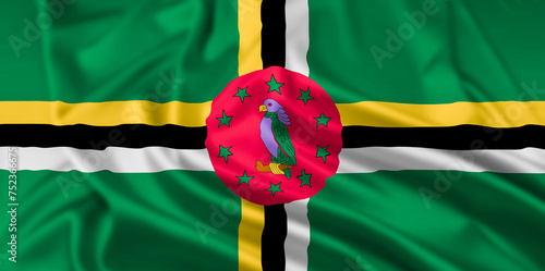The Flag of Dominica Rippled