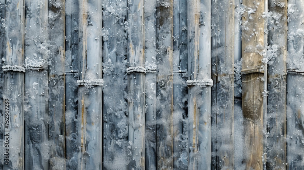 Fototapeta Background Texture Pattern in the Style of Arctic Frost Bamboo - Bamboo textures with a frosty finish, evoking arctic ice landscapes created with Generative AI Technology