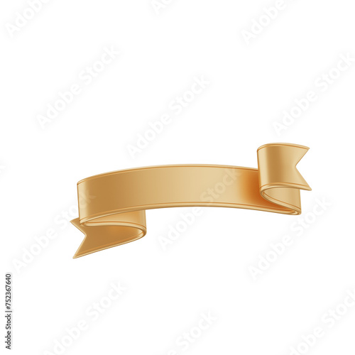 transparent isolated gold ribbon