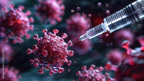 A vaccine against viruses. The syringe inside contains a vaccine against the virus. Stab the virus in the middle of the target.