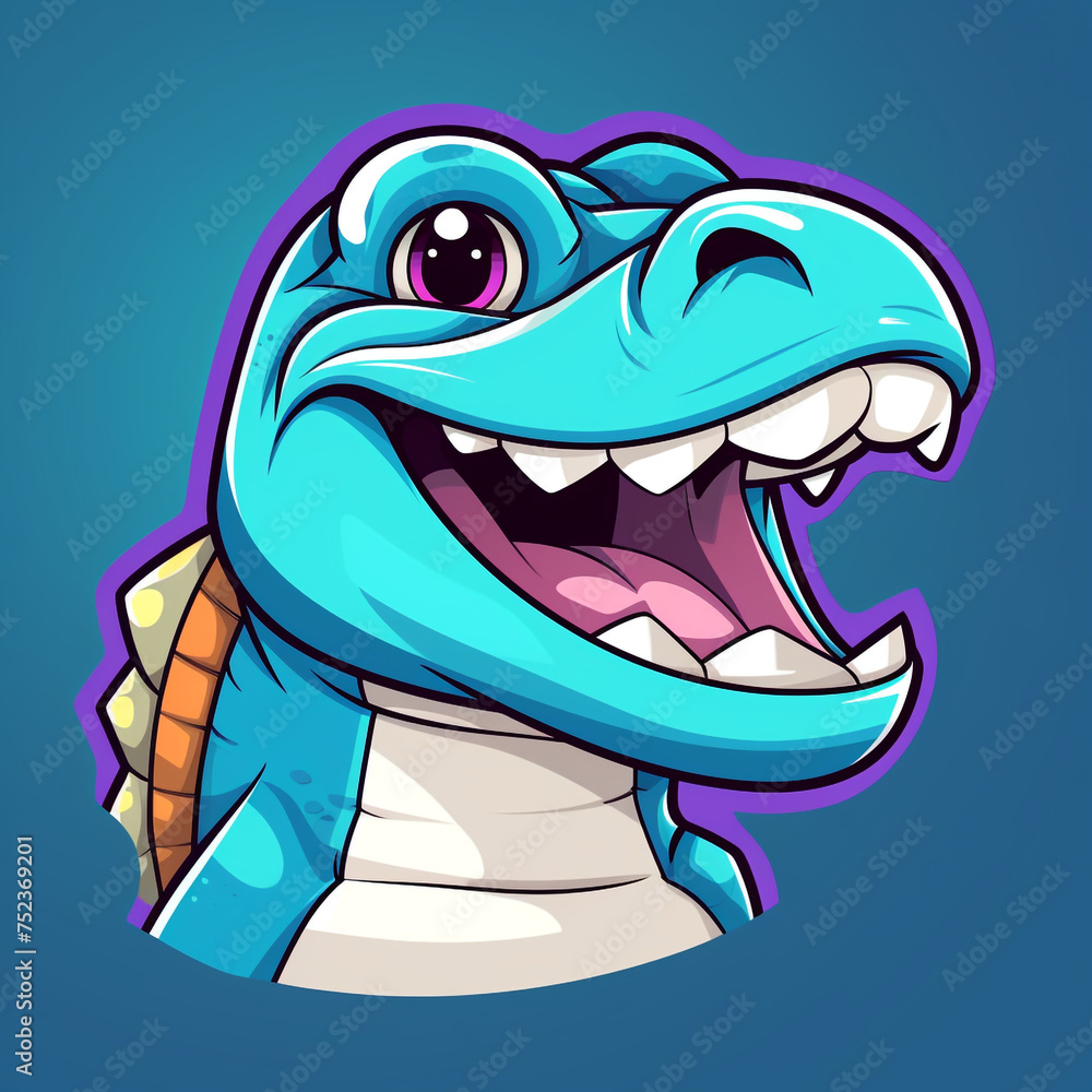 humorous visage for a gaming logo with an laughing dino animal protagonist is an absolute joy сreated with Generative Ai humorous visage for a gaming logo with an laughing dino animal protagonist is an absolute joy сreated with Generative Ai