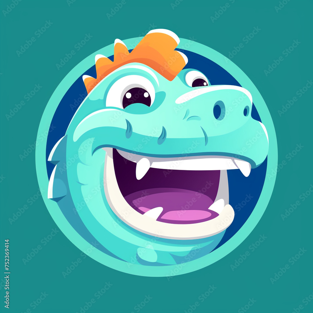 humorous visage for a gaming logo with an laughing dino animal protagonist is an absolute joy сreated with Generative Ai humorous visage for a gaming logo with an laughing dino animal protagonist is an absolute joy сreated with Generative Ai